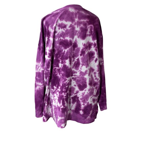 Terra & Sky Womens Purple & White Tie-Dye Sweatshirt 1X (16W-18W) Cotton/Polyest - Picture 3 of 12
